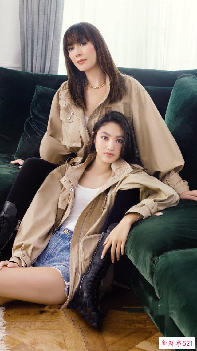 任达华女儿任晴佳拍大片，穿黑丝秀大长腿，皮肤白皙模样变化大