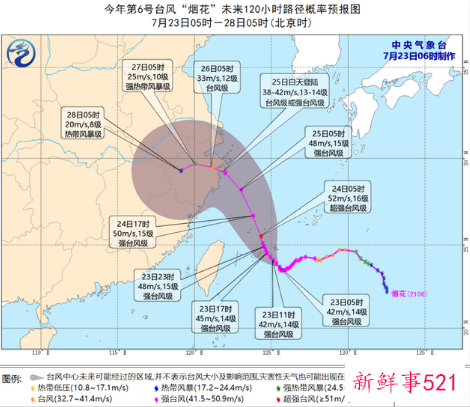 台风“烟花”逼近，闽浙多地将受影响