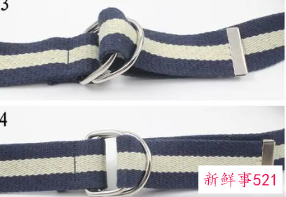 圆双环扣腰带花式系法