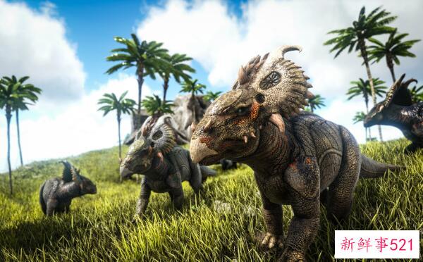 厚鼻龙(pachyrhinosaurus)-北美洲的一种大型食草恐龙(7米长-6800万年前)