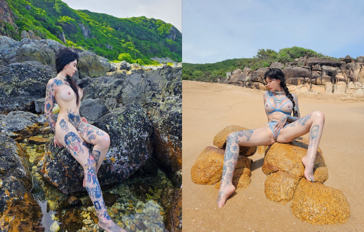 火爆平台的推特网红【龙猫夫妇】最新私拍 露出女女野战调教紫薇啪啪阴环全身纹野性十足
