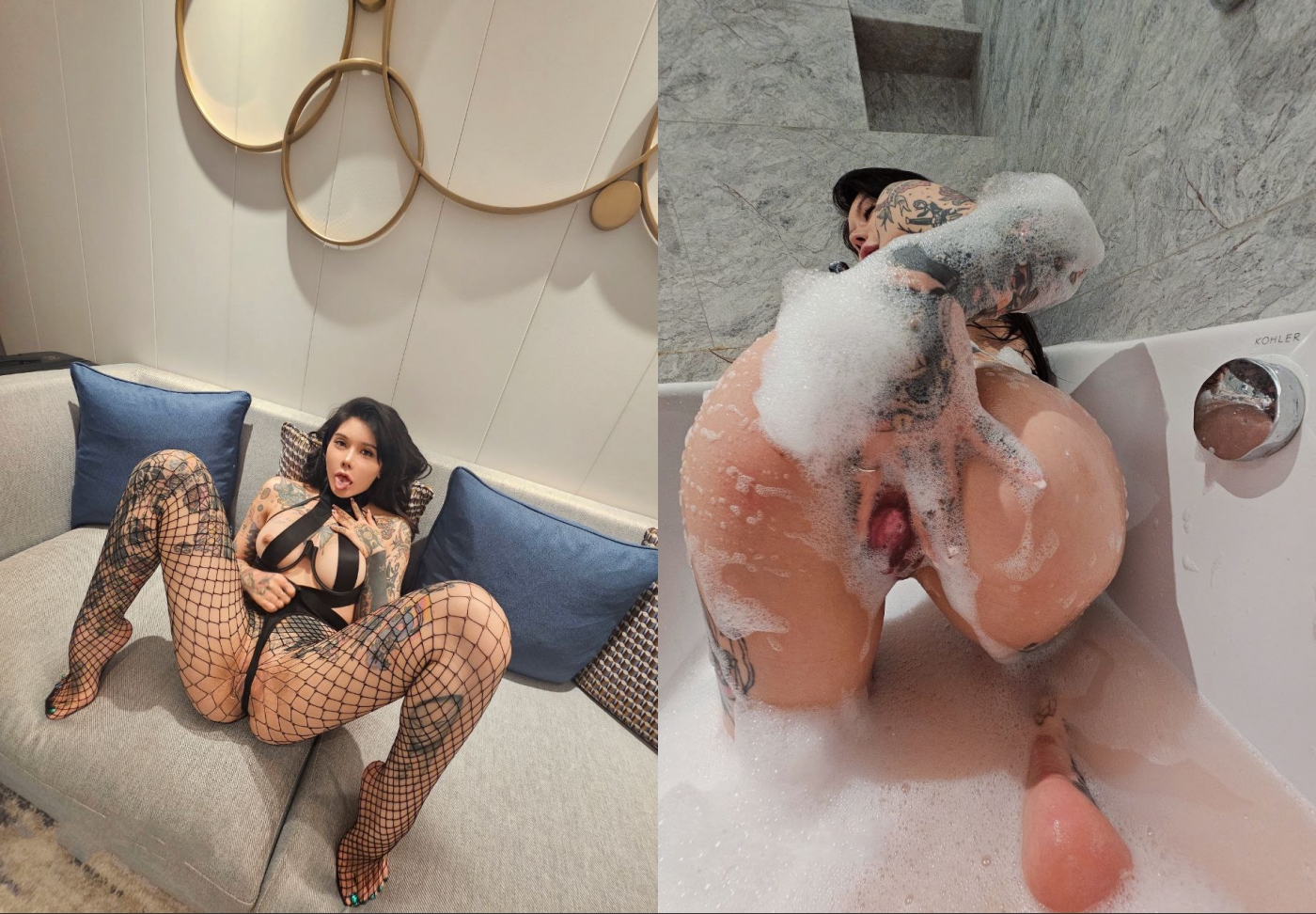 火爆平台的推特网红【龙猫夫妇】最新私拍 露出女女野战调教紫薇啪啪阴环全身纹野性十足
