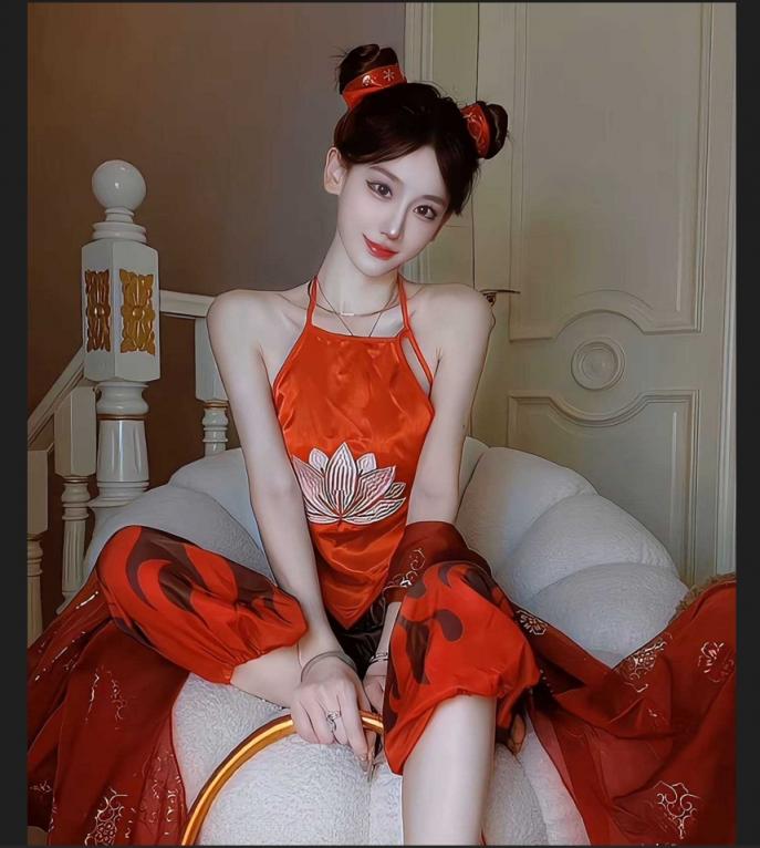 哪吒之淫娃降世～红衣魔童 袒胸露腿另类刺激！高颜值妹子cos红衣哪吒，露乳秀长腿，妖娆多姿