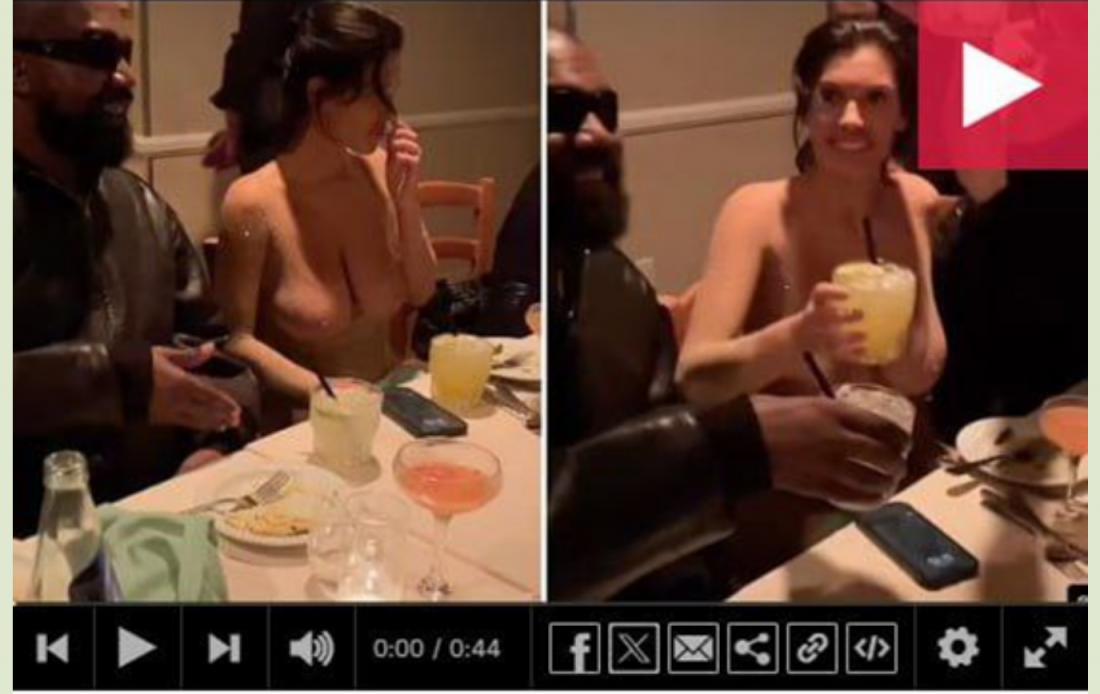 侃爷性奴之Kanye的妻子比安卡Bianca，格莱美颁奖典全裸大秀身材，身穿透明服装，露出胸部！