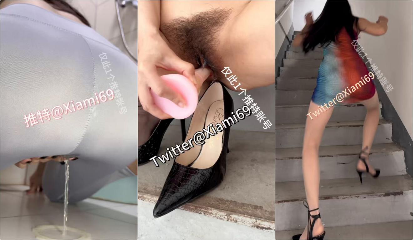 边走边尿性感骚婊女神 露出塞跳蛋，爽到喷水流白浆，白天挑战公园喷水，带着阴环穿着肉丝喷的好远啊
