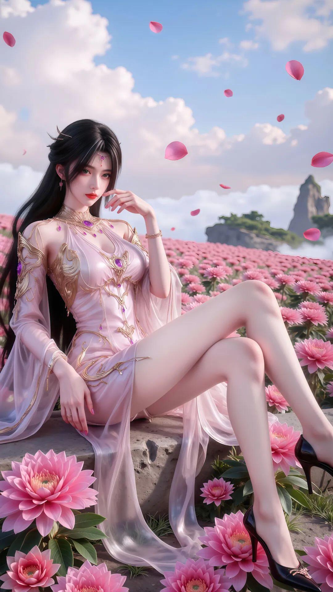 淡眉如秋水，玉肌伴轻风