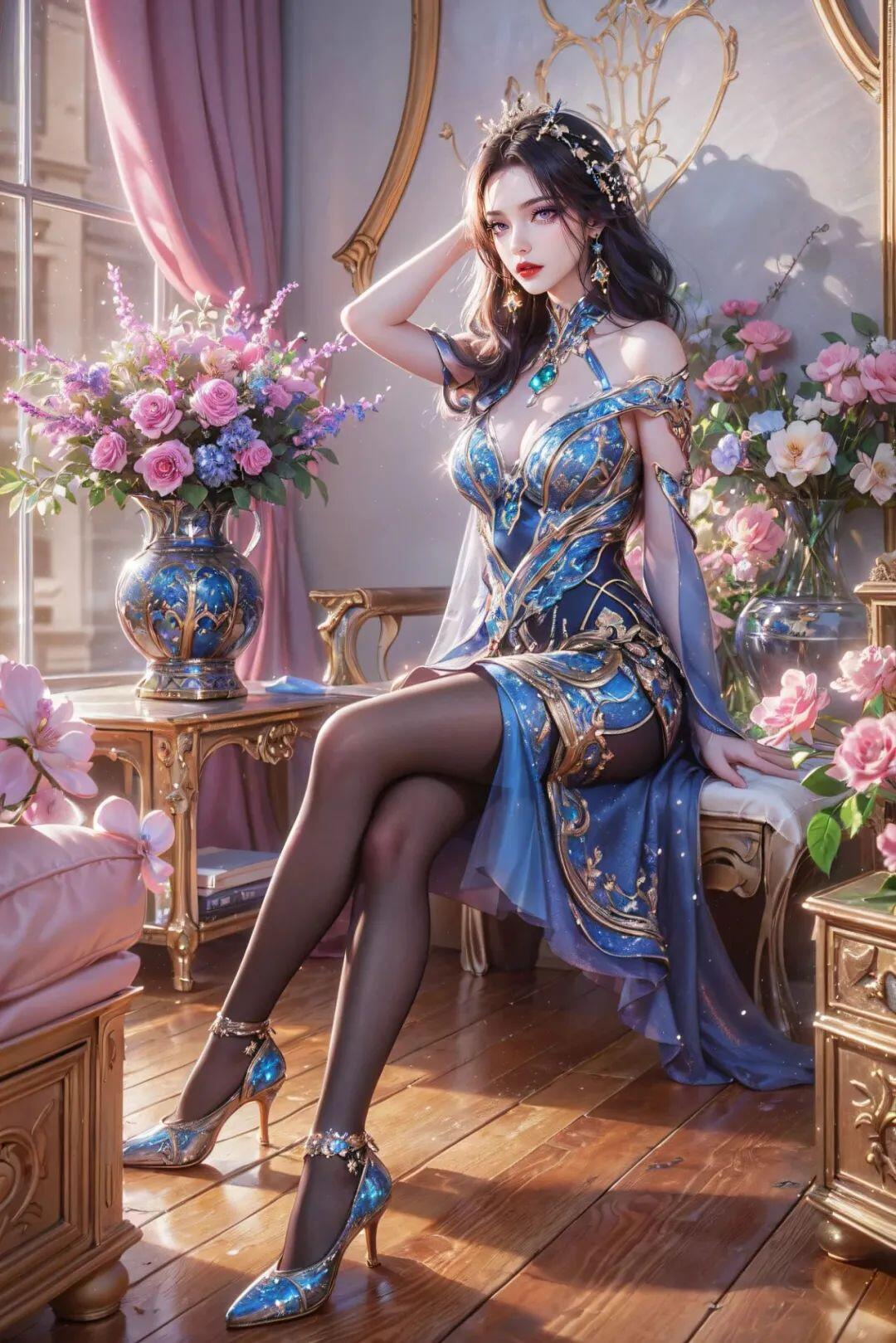 露出一种与生俱来的优雅和自信