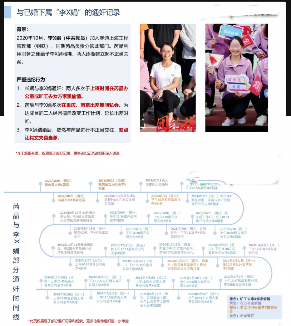 中冶集团大瓜曝光 下属子公司副总经理 芮晶 出轨赛迪上海工程管理部李X娟 其嫖娼多次更有性爱视频曝光