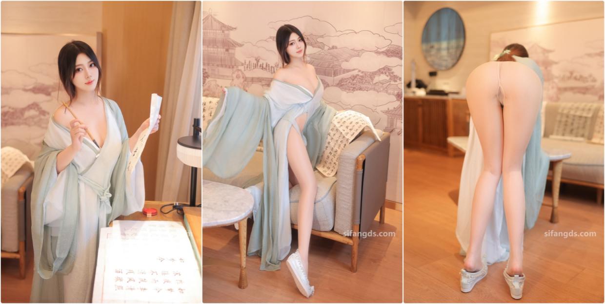 顶级颜值模特女神『蛋蛋宝』✅绿色汉服 自慰福利，顶级白富美魔鬼身材温柔反差女神 这样的尤物谁受得了