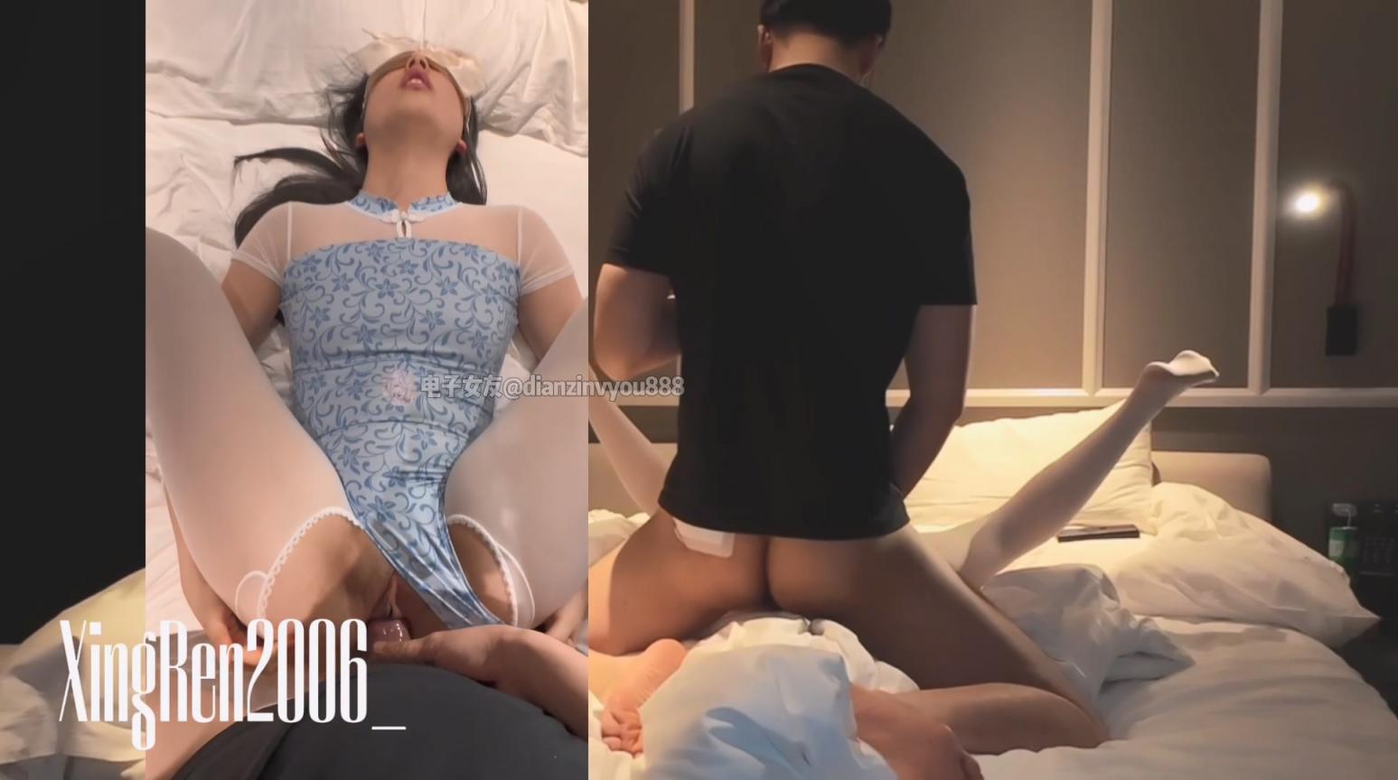 新晋网黄女神【小杏仁 (xingren2006) 】高级VIP群定制 舞蹈练功服白色开档 啪啪