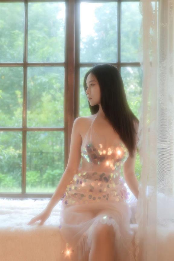 亮片透明礼服